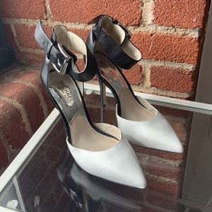 Michael Kors Black and White Buckled Pumps